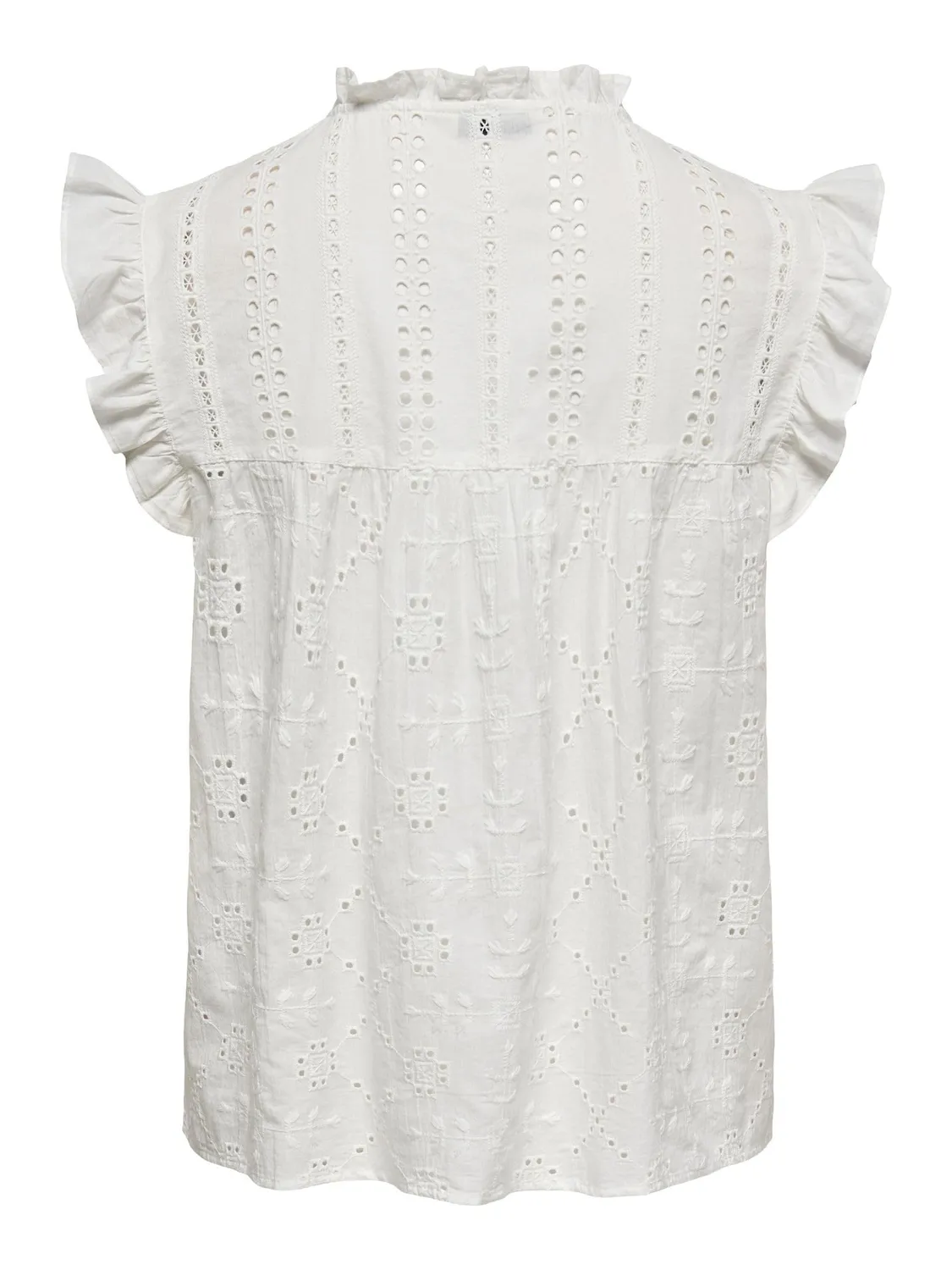 ONLY Onlreva Life S/L Emb Wvn Noos top bianco XS ricamato