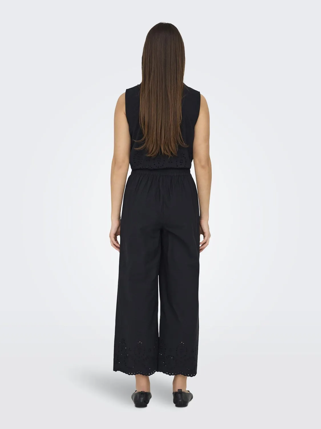 ONLY Onlroxanne HW Culotte Pantaloni Nero vita alta