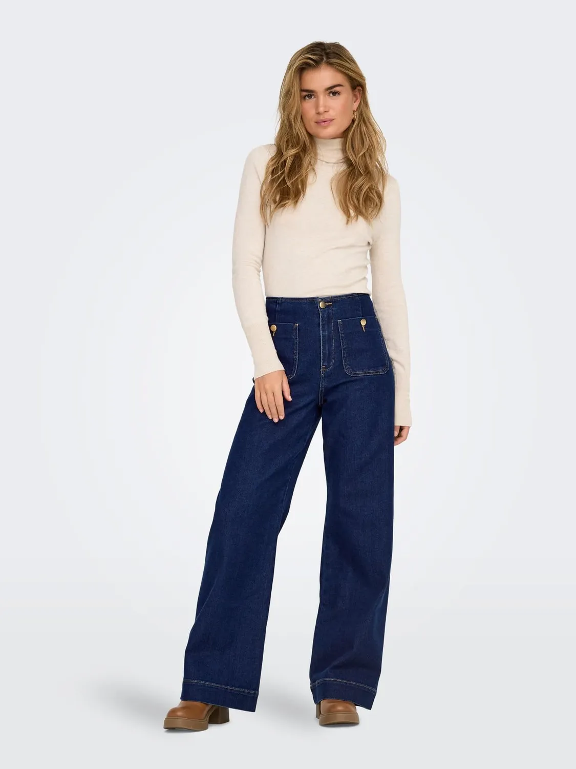 Only Onlmadeline Jeans Donna Sx30 Vita Alta Wide