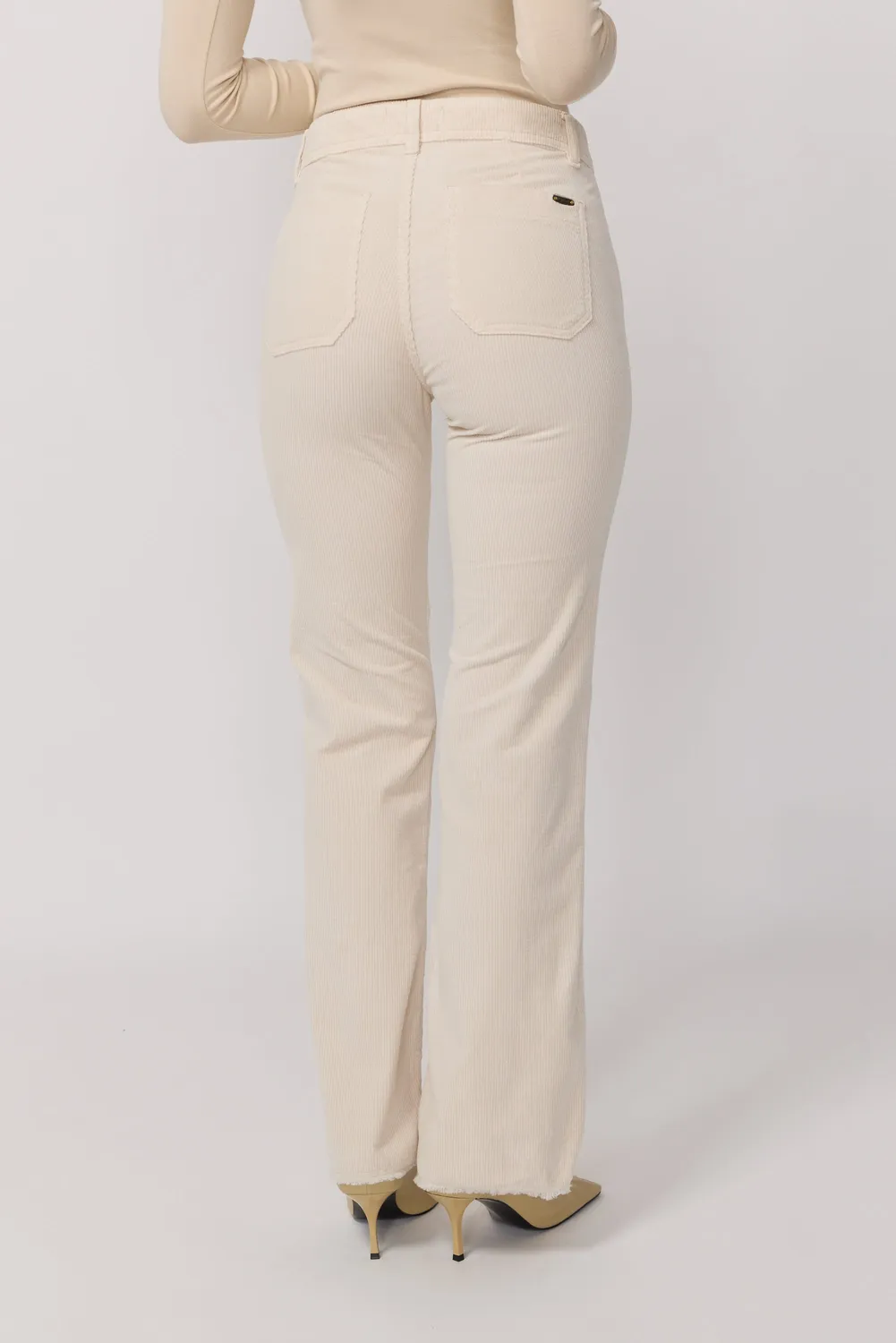 acquaverde Carlotta pantaloni velluto Cream cropped