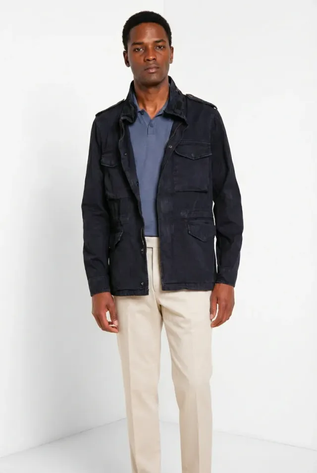 Mason's Field M74 Giubbotto Blu Notte 100% Cotone
