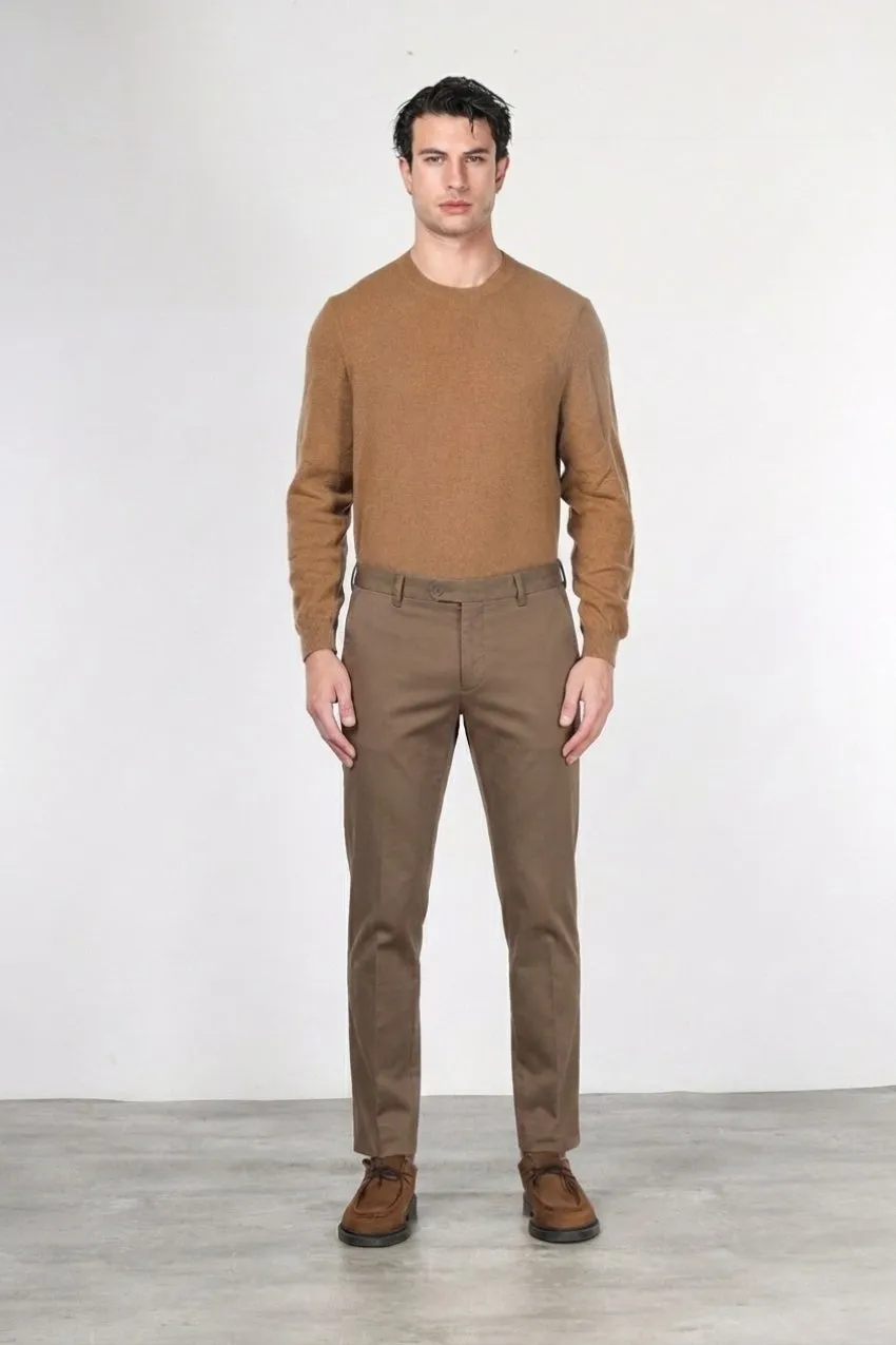 Mason's Torino Flex pantalone chino uomo marrone slim