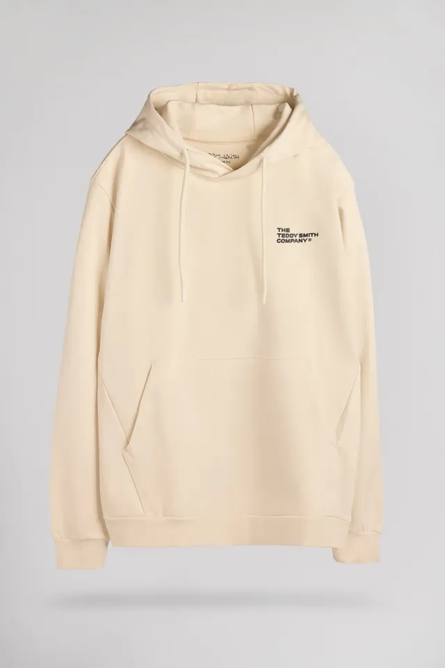 Teddy Smith S-Company Hoody Felpa Uomo Crema Cappuccio