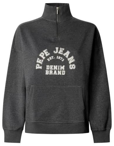 Pepe Jeans Team Logo Sweat felpa donna M mezza zip