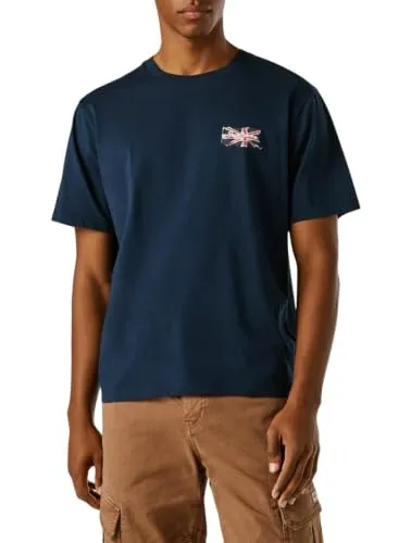 Pepe Jeans Art PM501031 T-Shirt uomo L blu bandiera