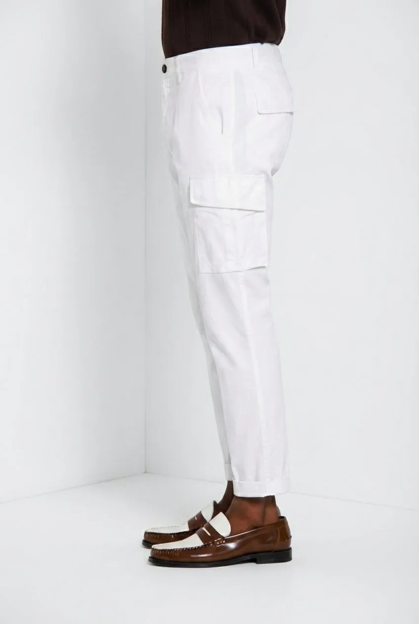 Mason's Chile pantalone cargo uomo bianco extra slim