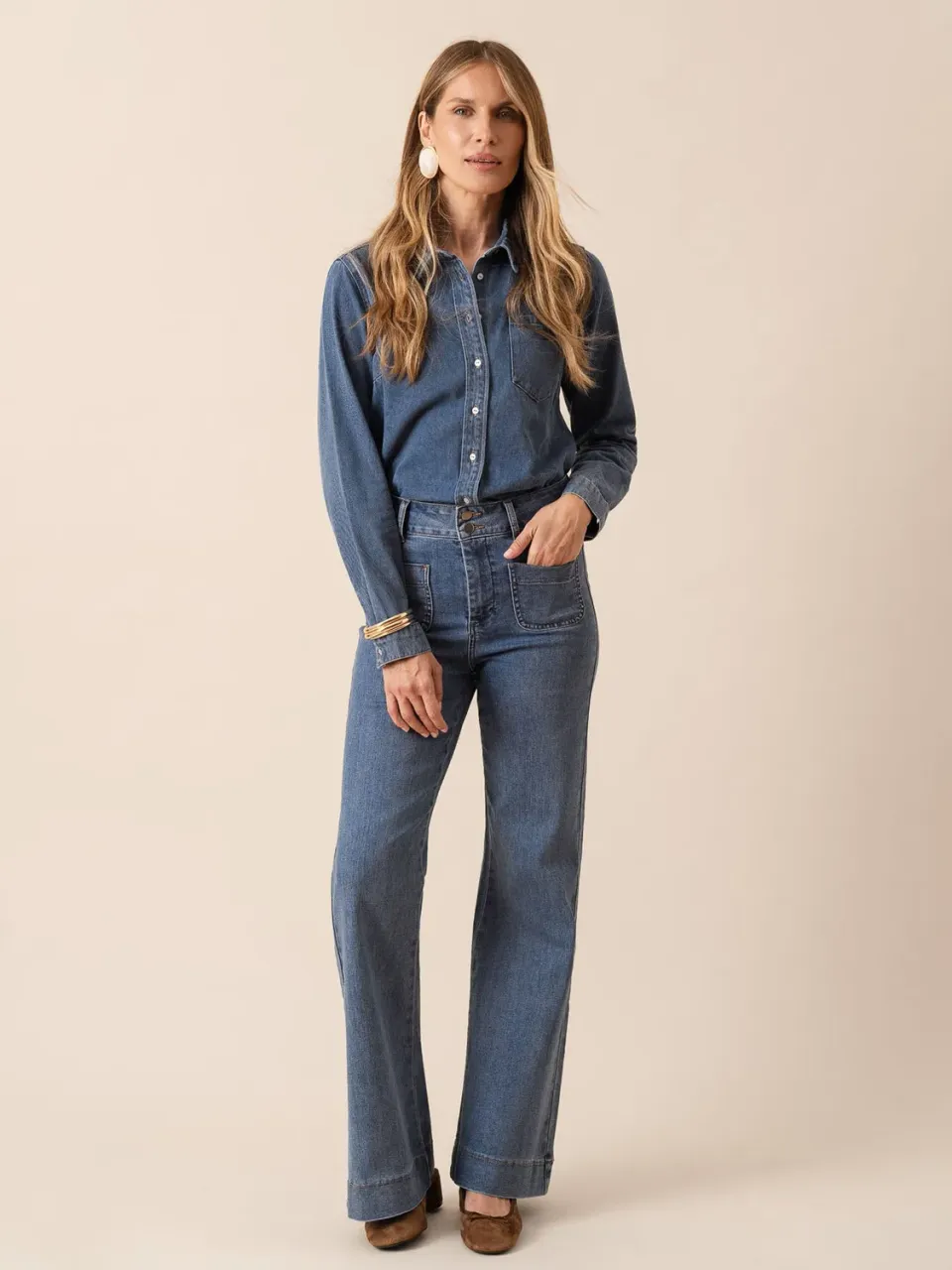 Oraije Elena jeans flare blu stone