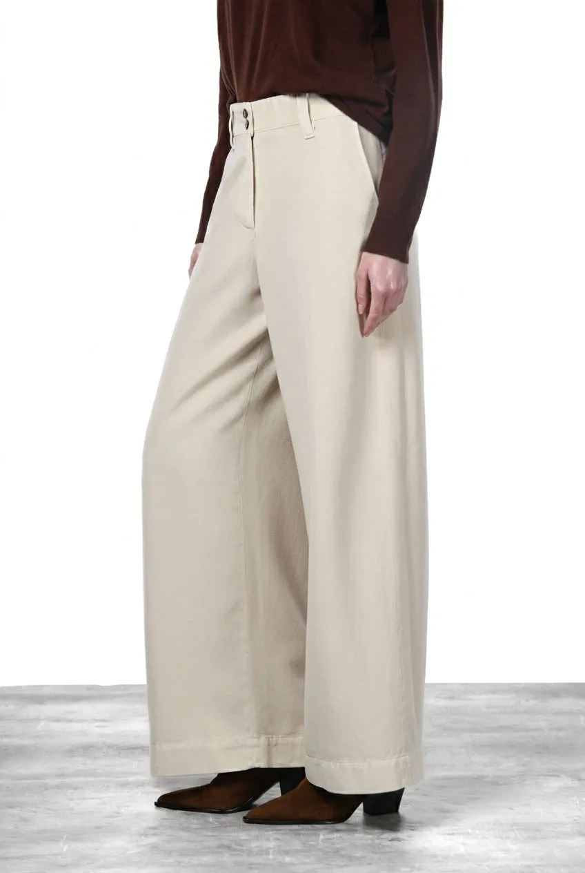 Mason's New York Wide Elax pantalone crema wide leg