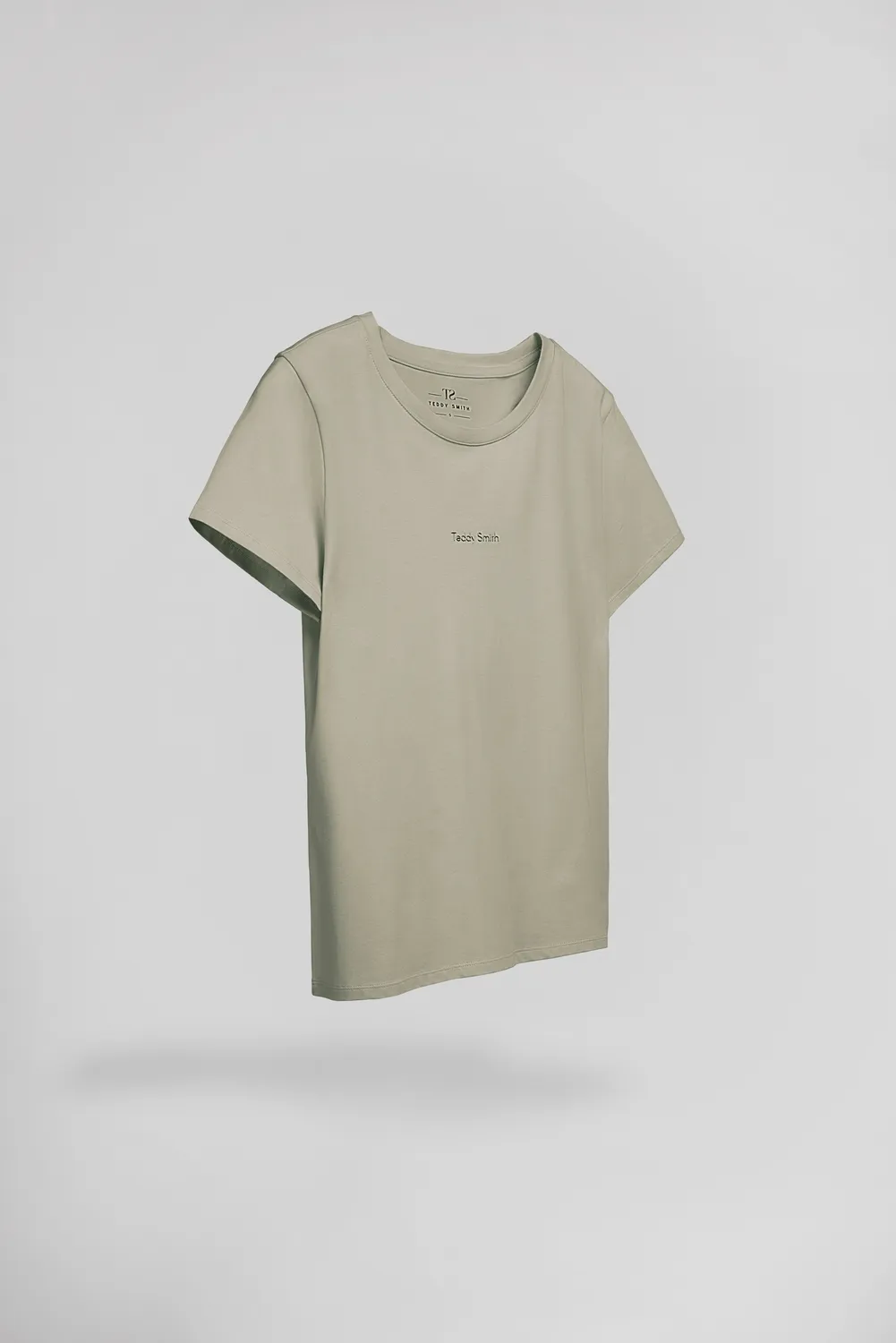 Teddy Smith T-Ribelle MC T-Shirt Donna Bleach Kaki Elasticizzata