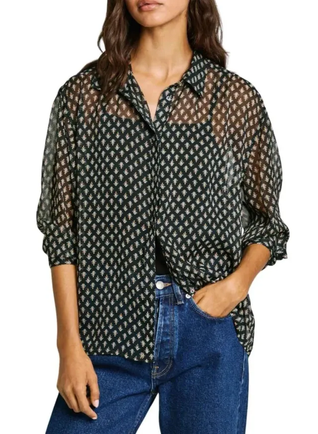 Pepe Jeans Samantha camicia donna M chiffon con canotta