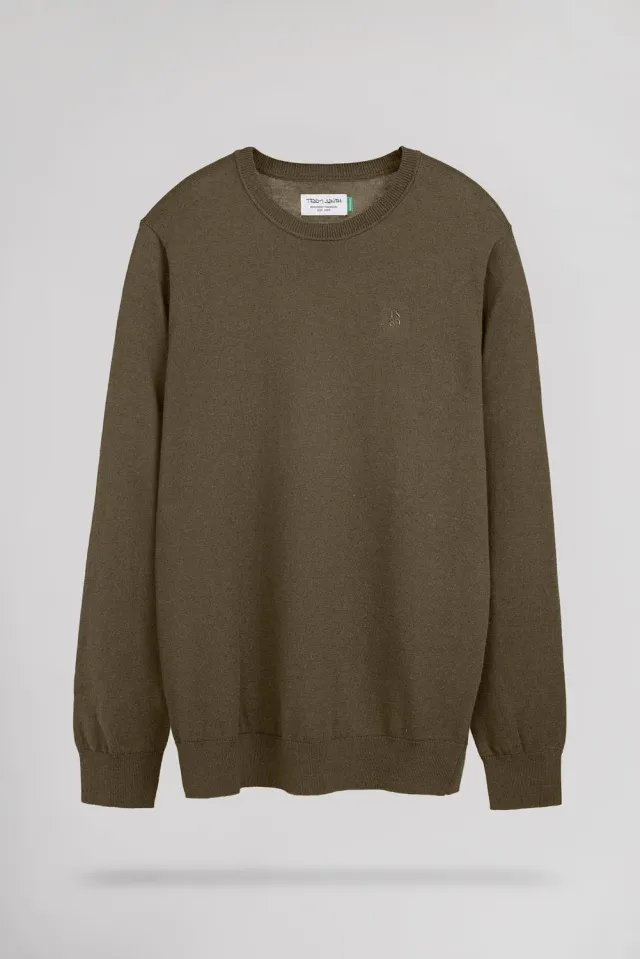 Teddy Smith P-Martino maglione uomo verde kaki fitted