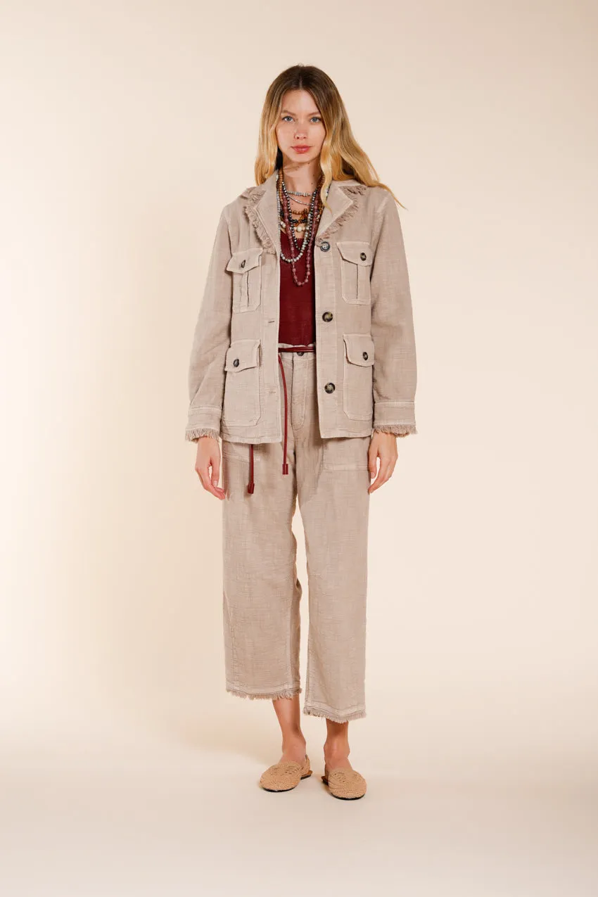 Mason's Santa Barbara giacca donna beige stuoia
