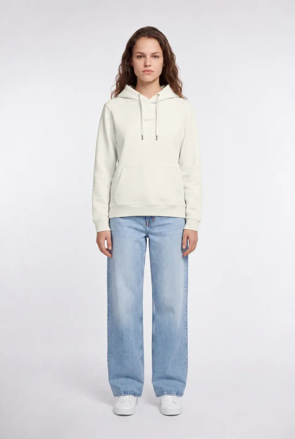 Teddy Smith S-Solene Middle White felpa cappuccio bianco donna