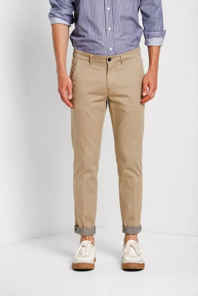 Mason's Torino Travel pantalone chino uomo kaki raso slim