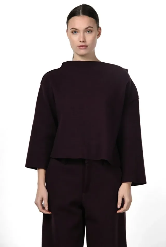 Mason's Ida felpa donna melanzana in lana bubble fit