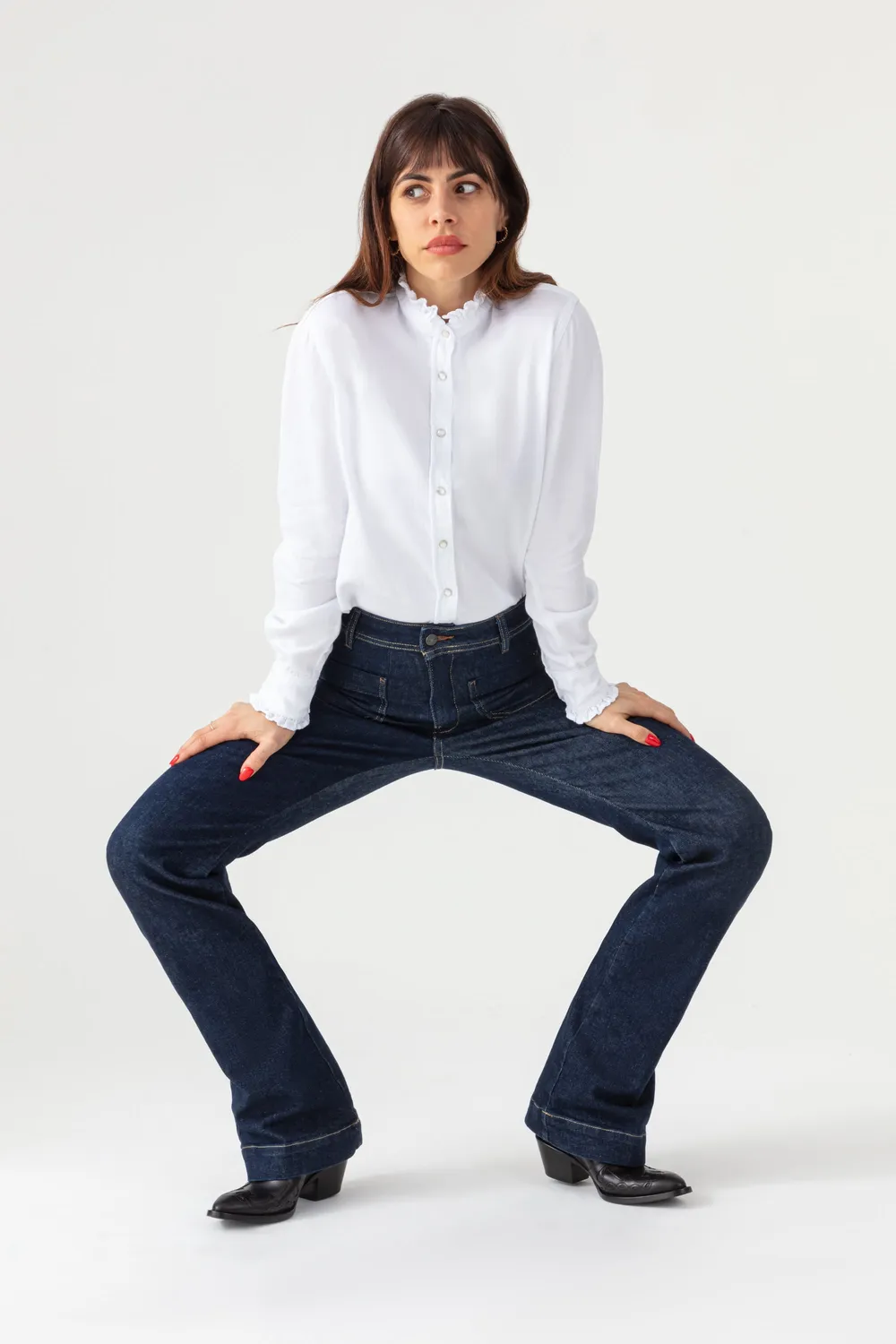 Acquaverde Gaby camicia bianca White collo vittoriano