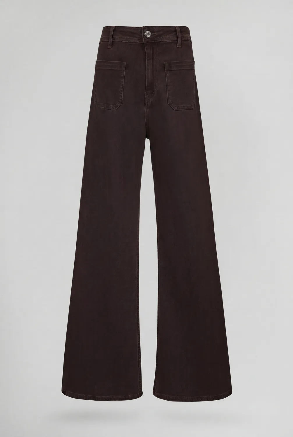 Teddy Smith P-Josefa jeans donna marrone scuro flare vita alta