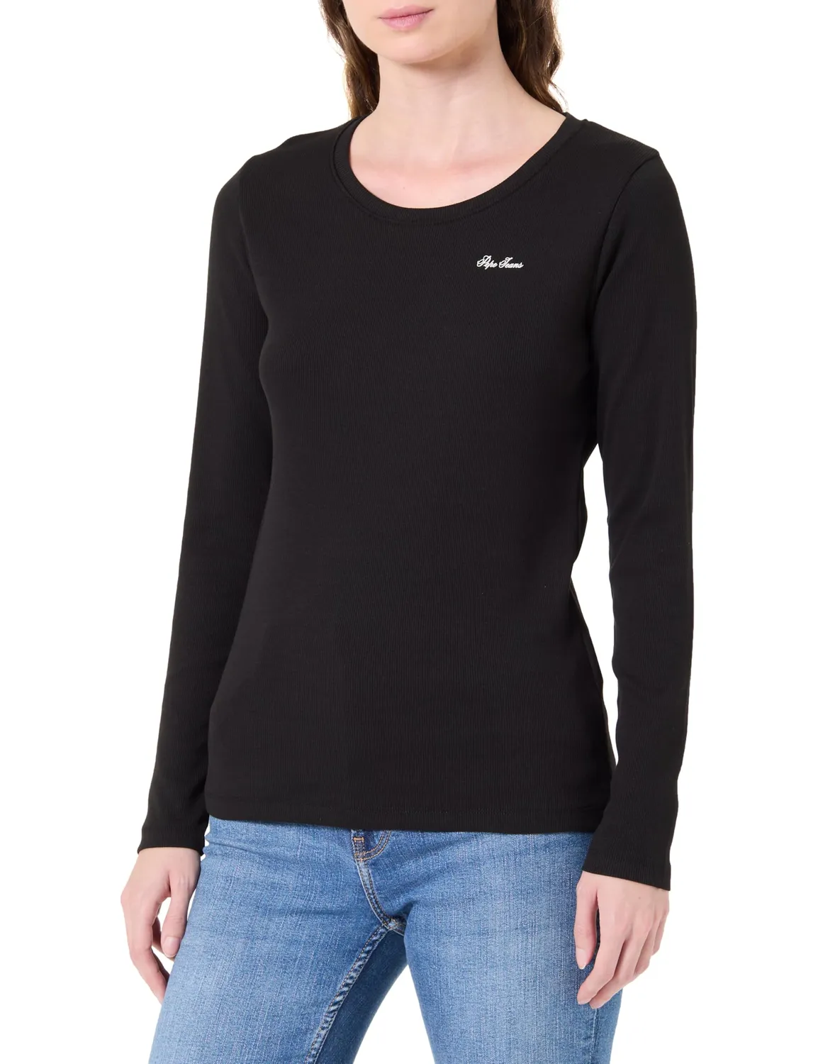 Pepe Jeans Basic Rib t-shirt donna maniche lunghe taglia L