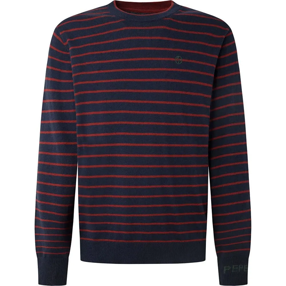 Pepe Jeans Andre Stripes maglia uomo grigio maniche lunghe