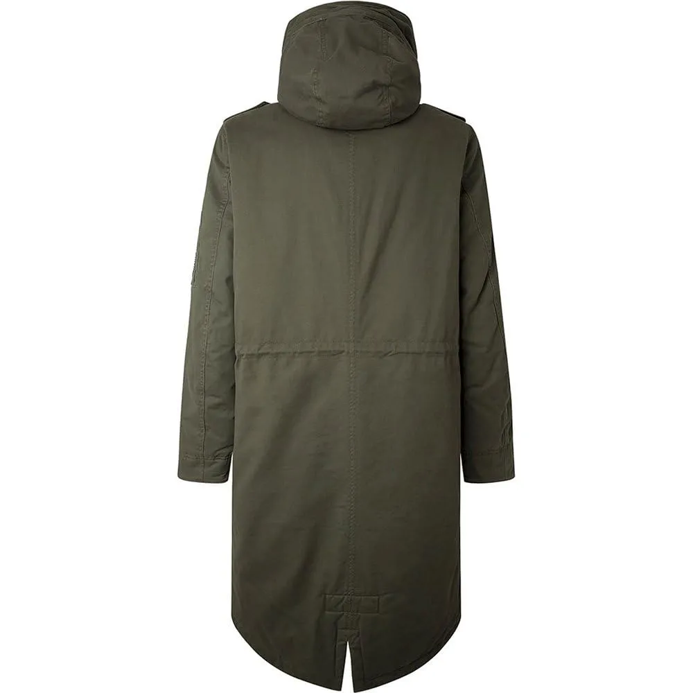 Pepe Jeans Bowie Parka Uomo Lungo in Twill Taglia L