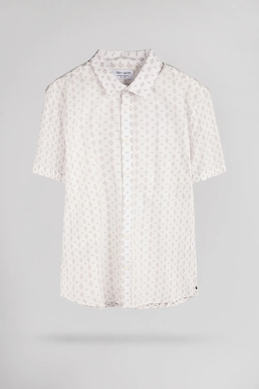 Teddy Smith Cut 2 MC camicia slim middle white uomo
