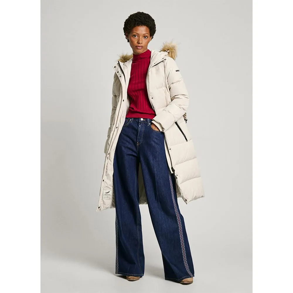 Pepe Jeans Bella Piumino donna lungo cappuccio piuma