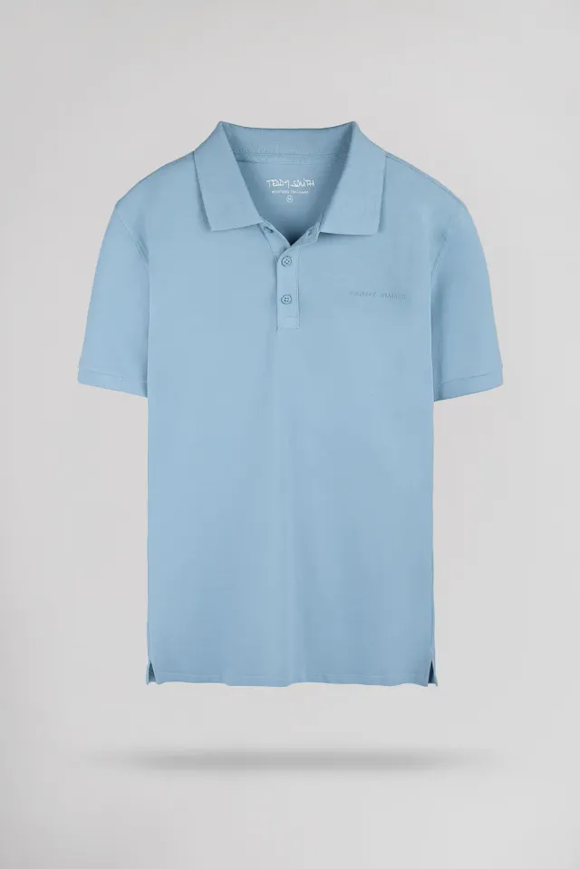 Teddy Smith P-Alban MC polo blu grigio piqué