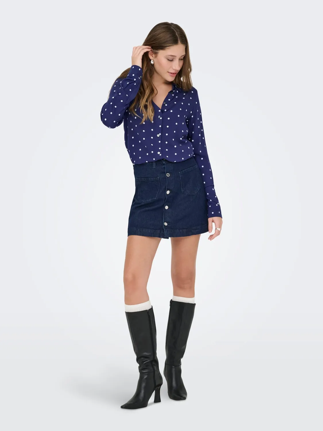 ONLY Onlamazing gonna jeans denim donna blu medio lavaggio