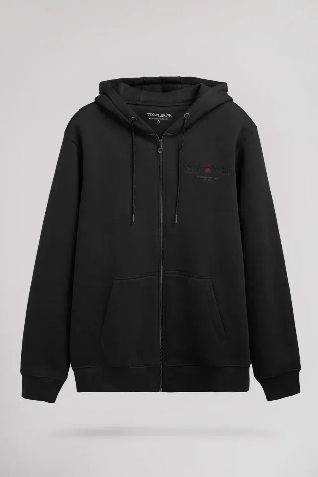 Teddy Smith Giclass Felpa Zip Cappuccio Nero