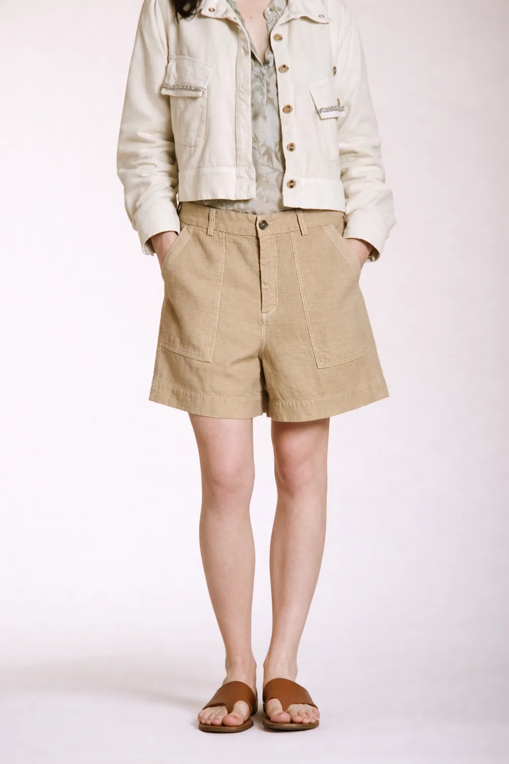 Mason's Dallas Bermuda Cargo Donna Latte Relaxed Fit