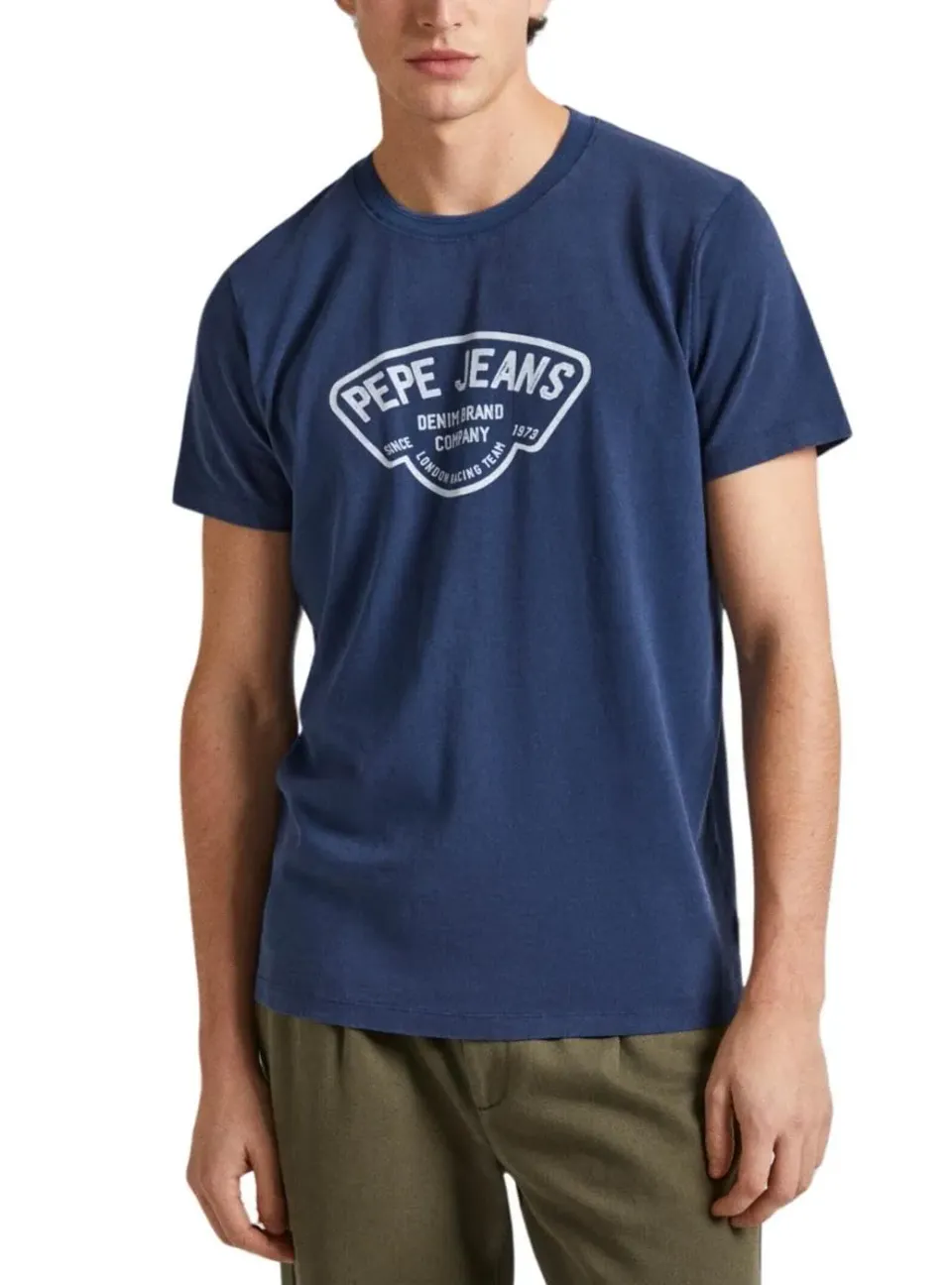 Pepe Jeans Cherry T-Shirt Uomo L Blu Stampa Frontale