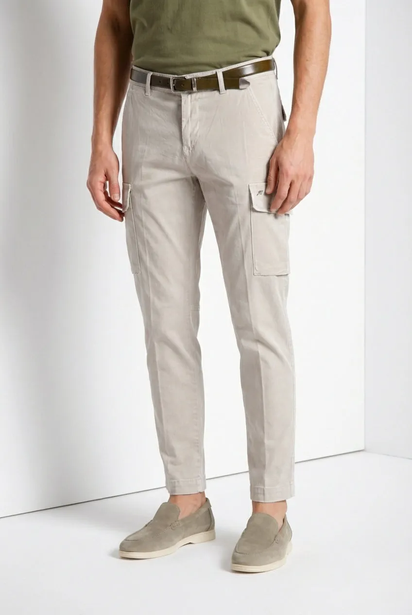 Mason's Chile Pantalone Cargo Raso Grigio Medio Extra Slim