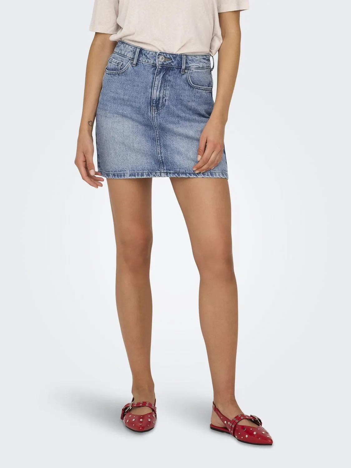 ONLY Onlstella gonna shorts light blue denim