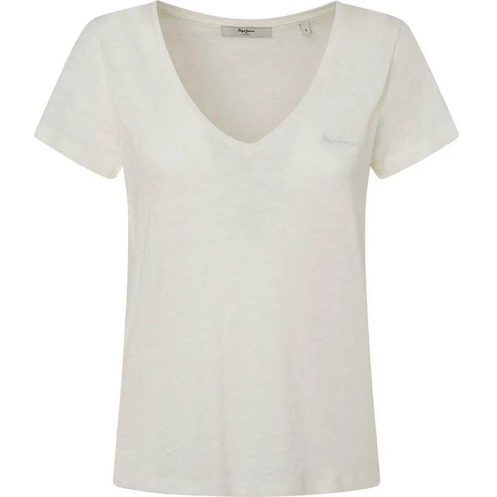 Pepe Jeans Ezzy t-shirt donna XS bianca scollo a V