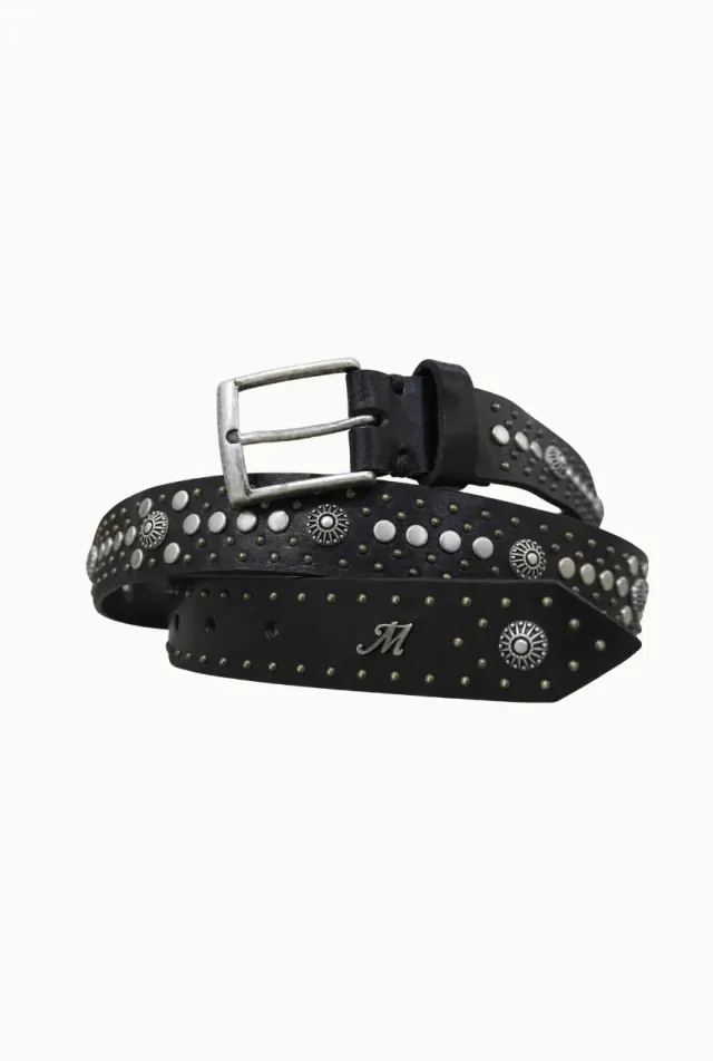 Mason's Boston CINX300 cintura pelle nera borchie