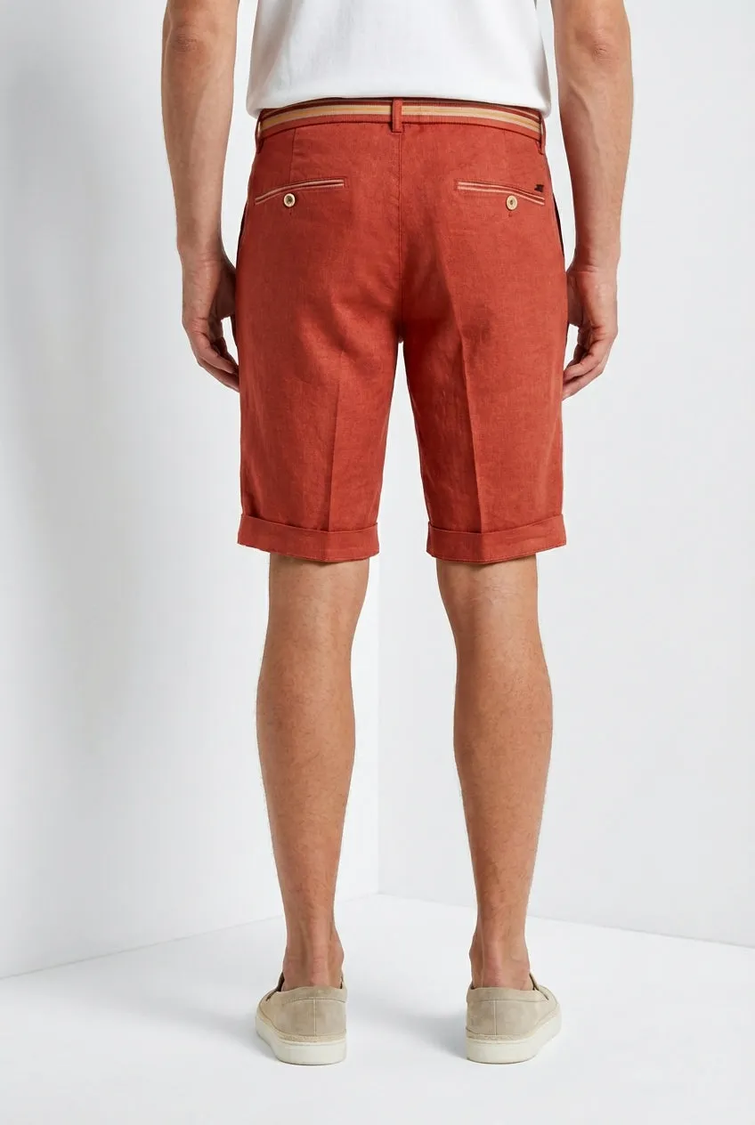 Mason's Torino Oxford bermuda chino mattone slim lino