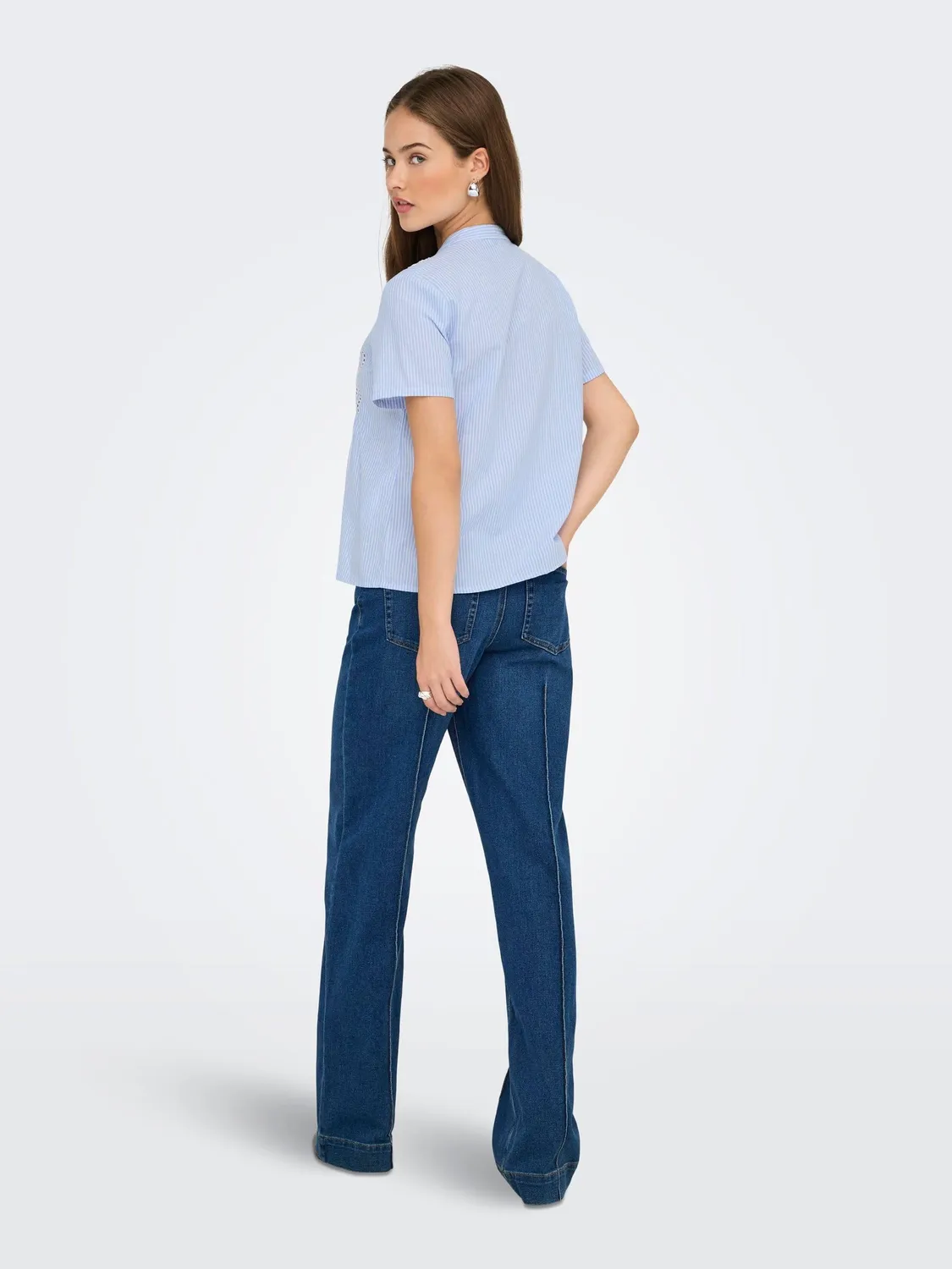 ONLY Onlskano Top Donna XS manica corta ricamato