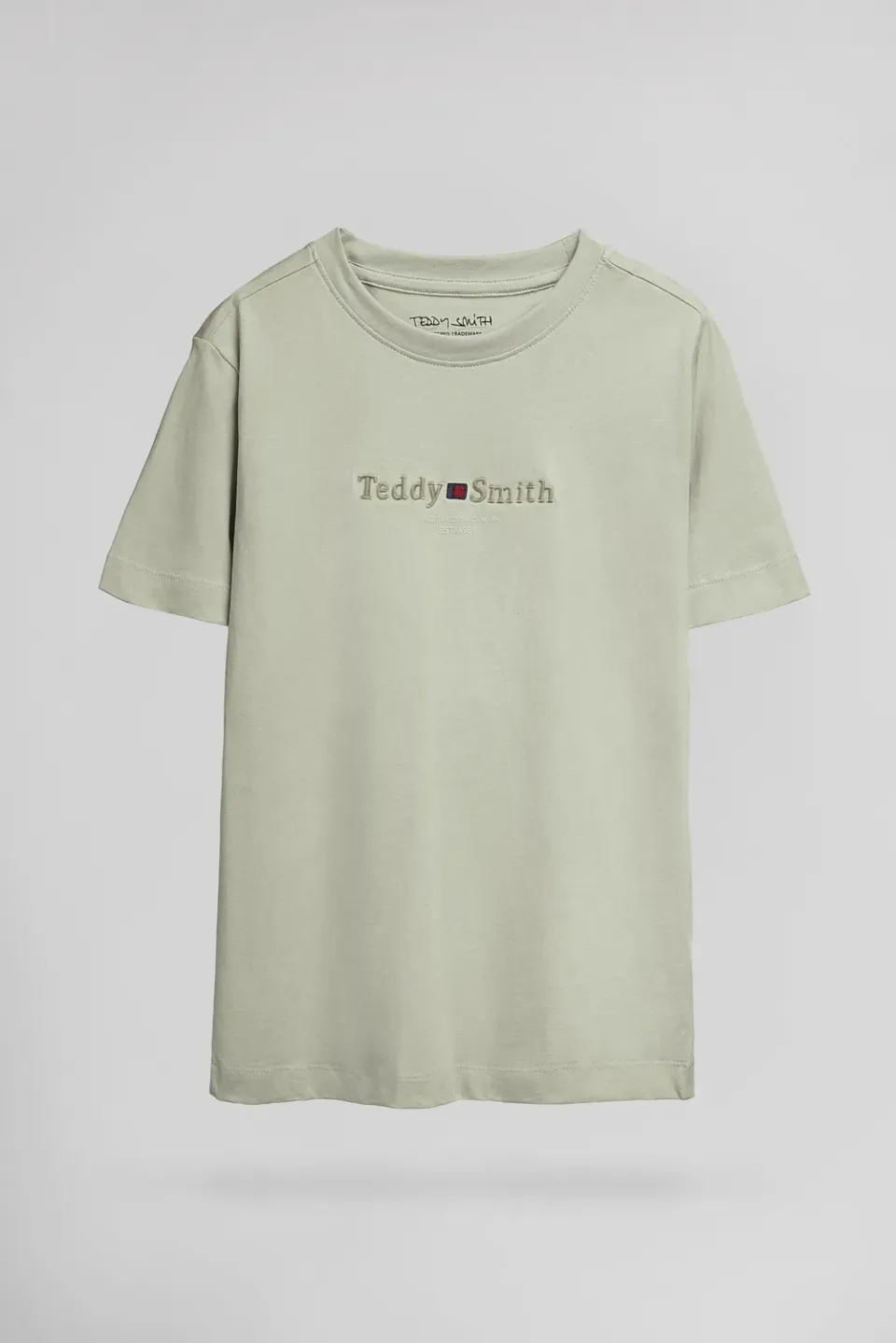 Teddy Smith T-Jim T-Shirt Bambino Verde Salvia Cotone