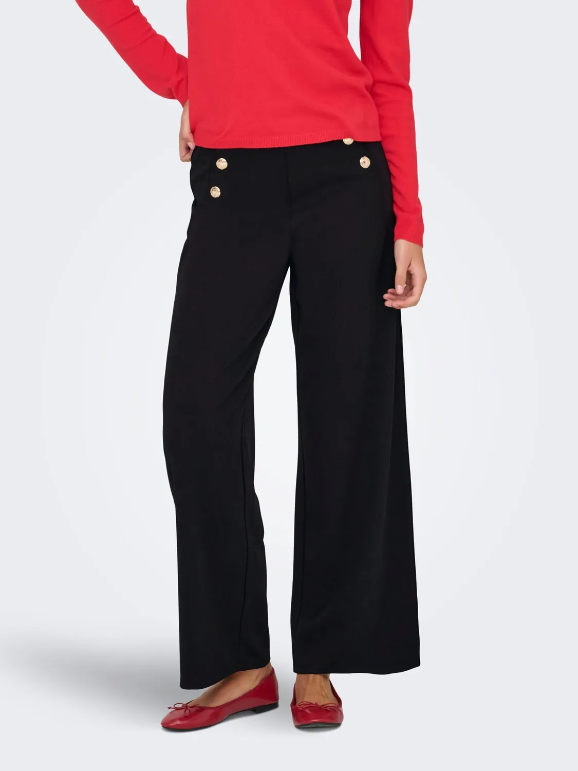 ONLY pantaloni a molla per feste donna neri vestibilità normale