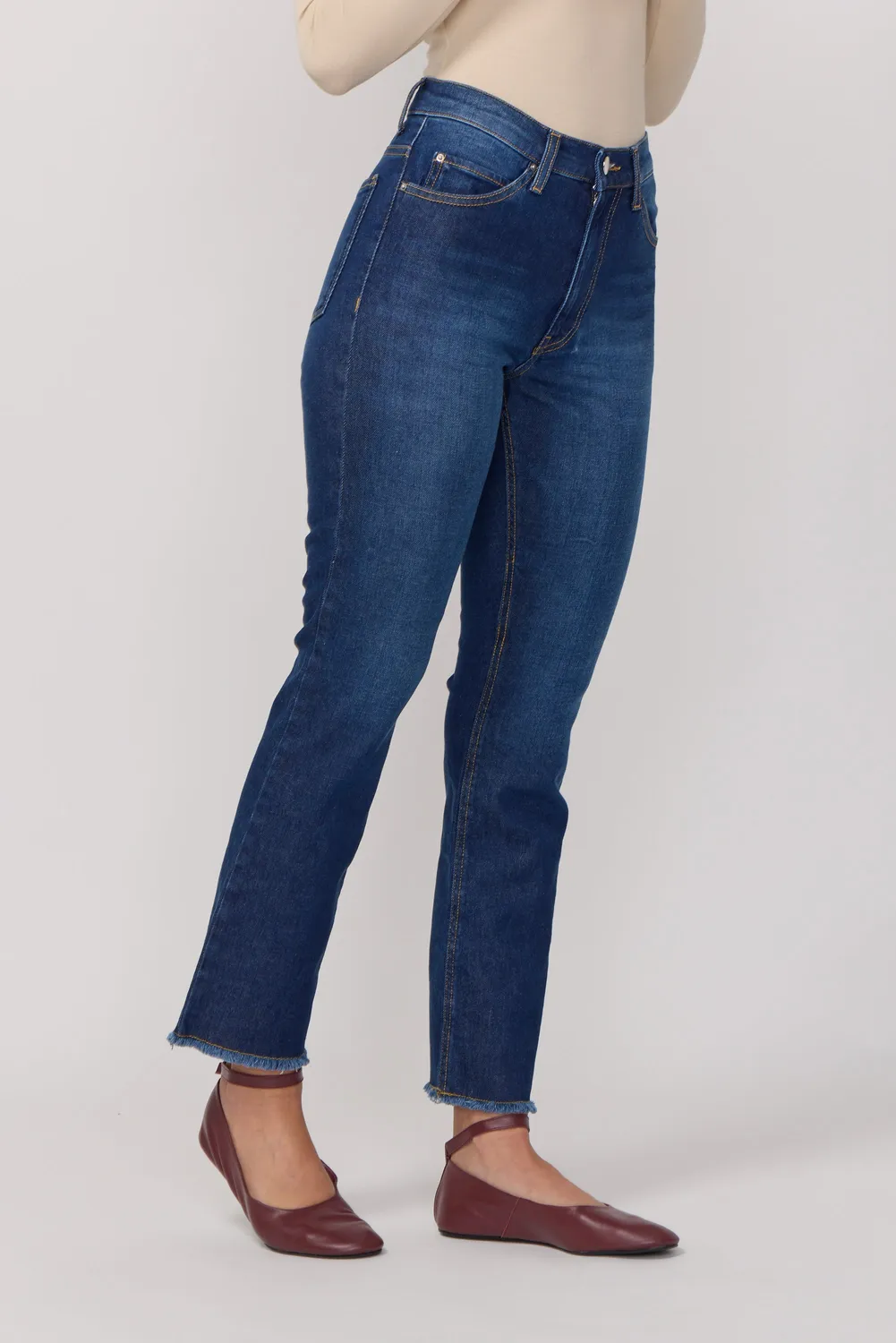 Acquaverde Cara Jeans Bootcut Dark Wash Vita Alta