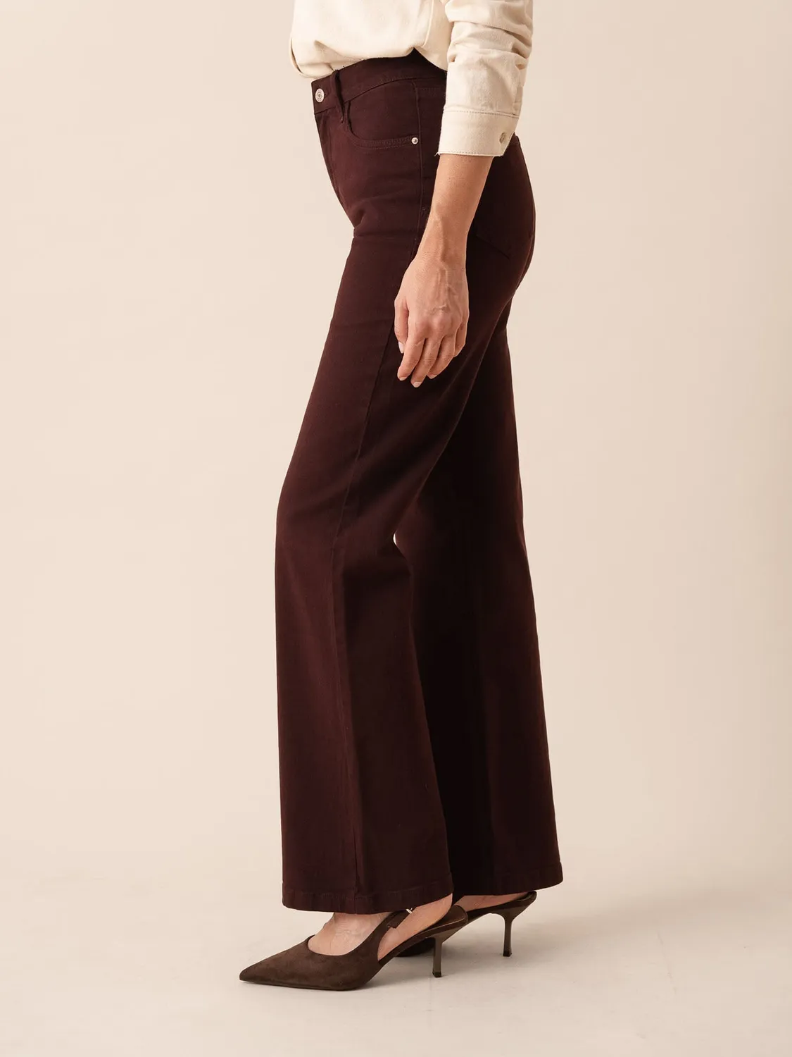 Oraije Barbara jeans dritto bordeaux per alte