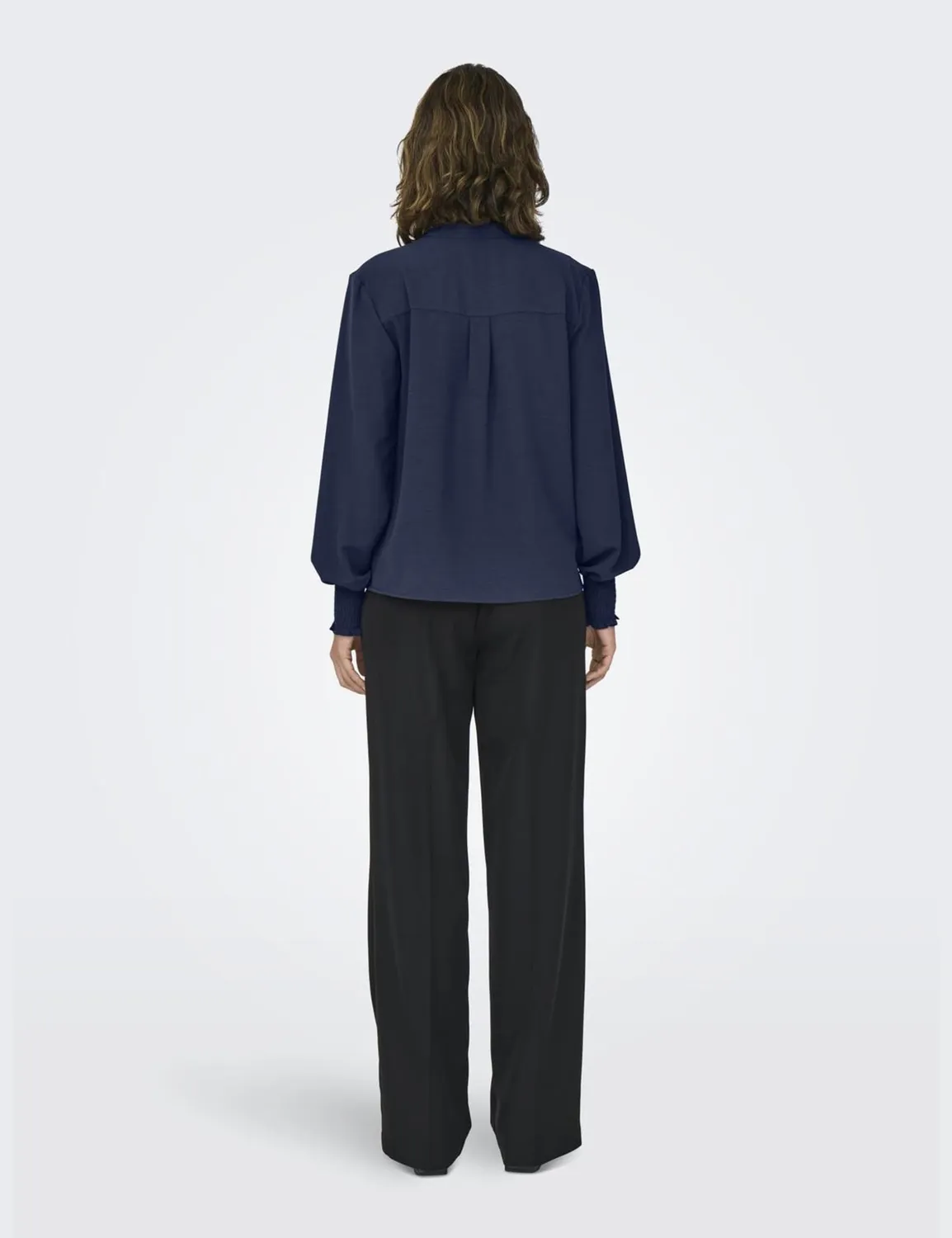 ONLY ONLMETTE top donna scollo V manica lunga