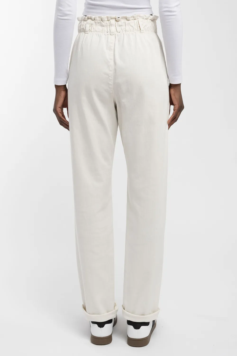 Teddy Smith P-Paperbag pantaloni donna bianco relaxed