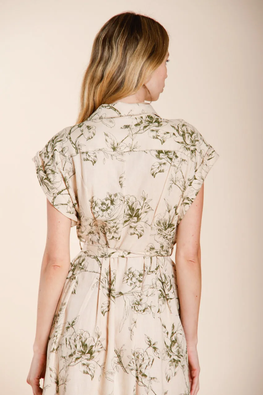 Mason's Yoko Abito Donna Beige Fiori Lino Viscosa