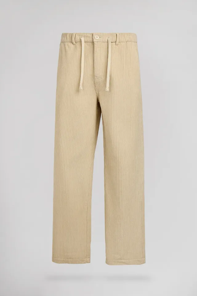Teddy Smith P-York Pantalone Velluto Uomo Crema Cotone