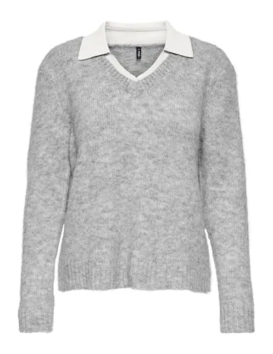 ONLY Onlazu LS Polo Neck maglia donna manica lunga collo polo