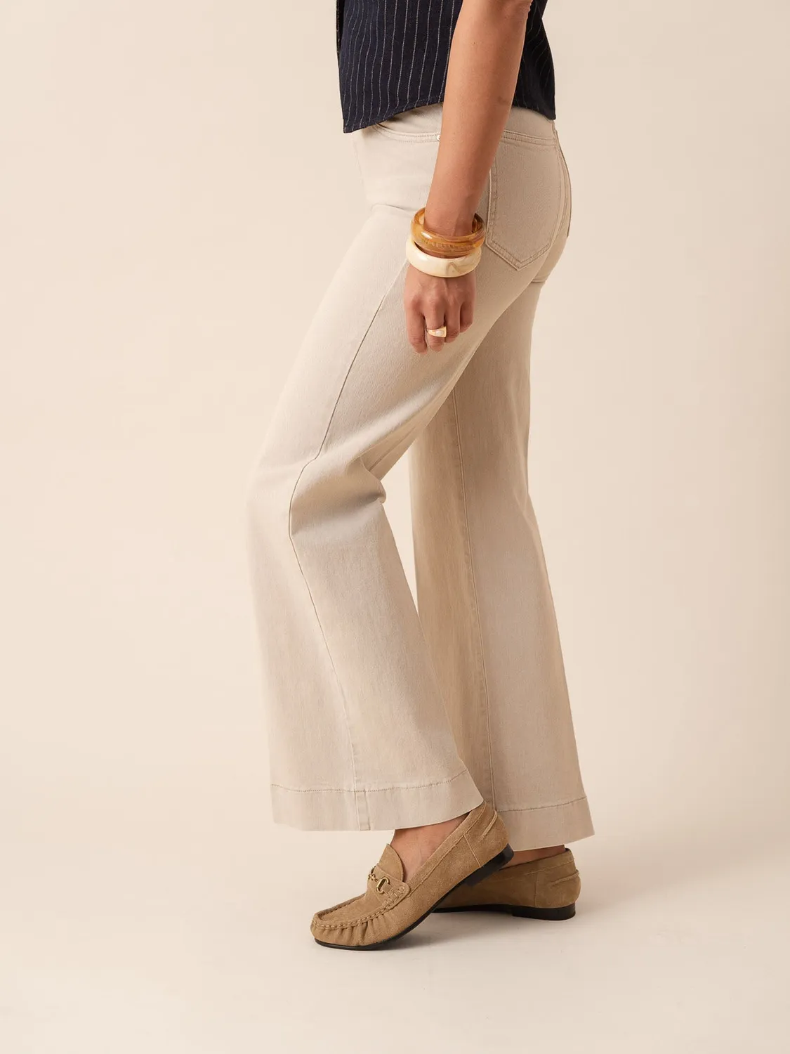 Oraije Vienna jeans larghi taupe denim