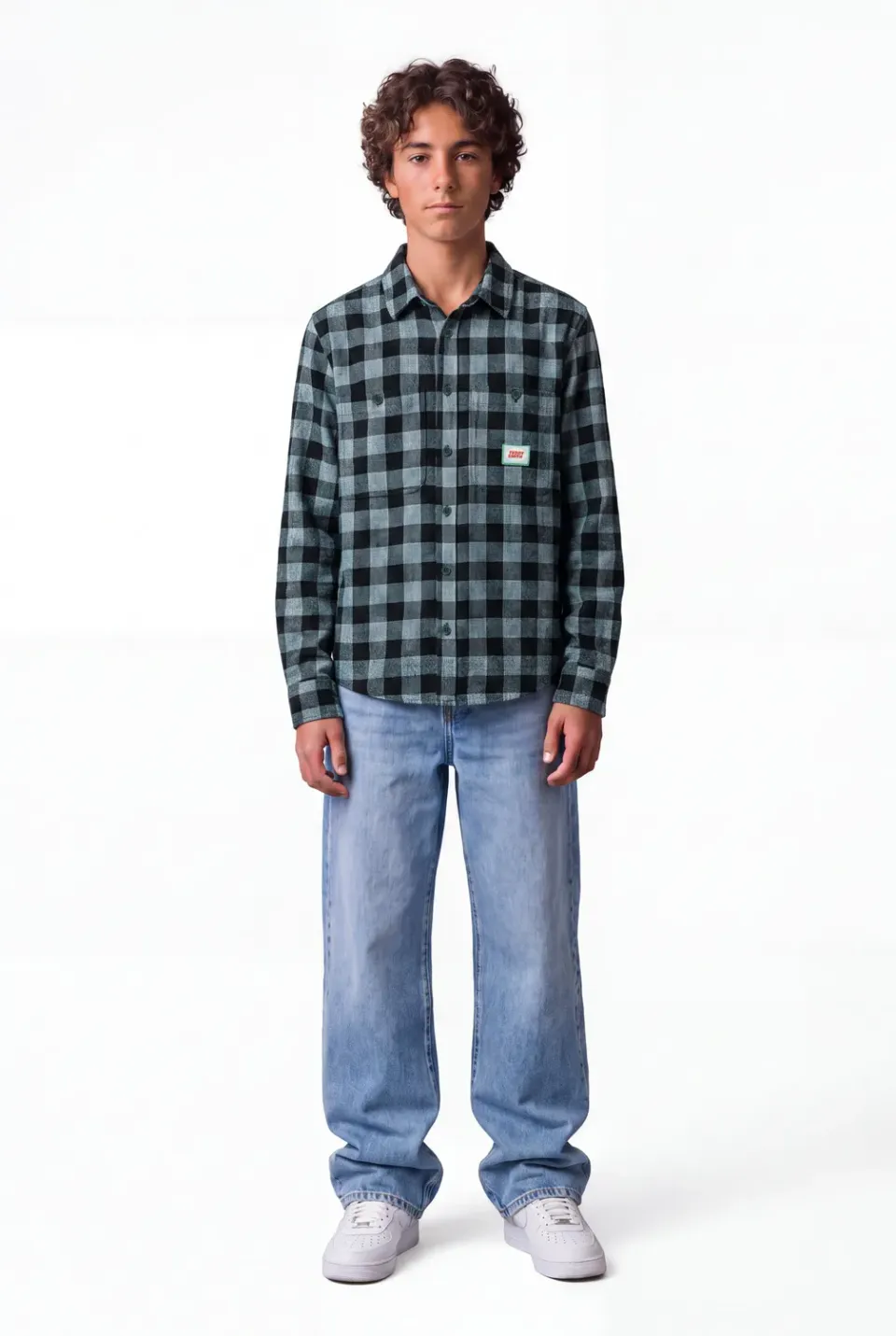 Teddy Smith C-THYA ML JR Camicia Ragazzo Verde Pin