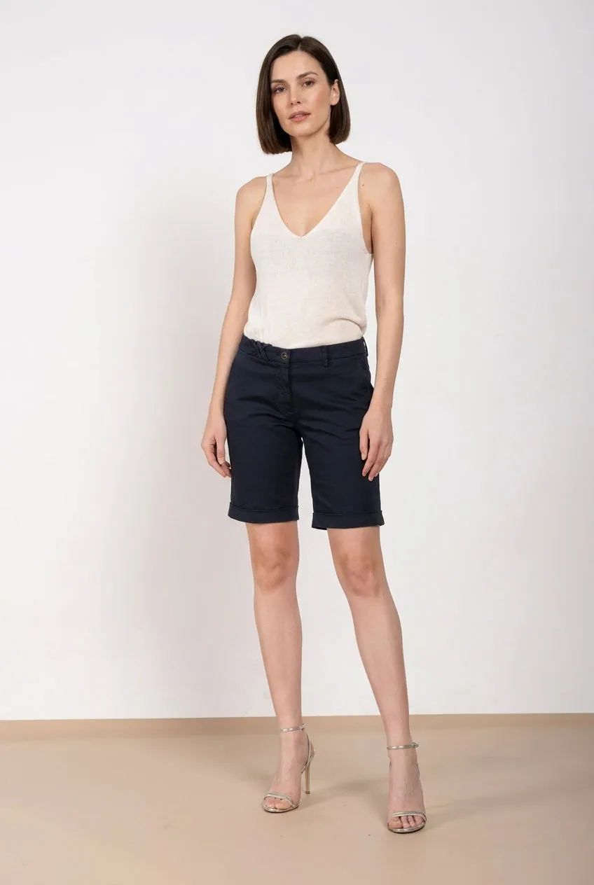 Mason's New York bermuda chino donna blu notte slim