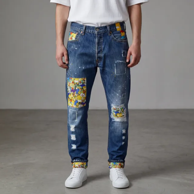 Levi's Vintage Bart Simpson jeans dipinti a mano